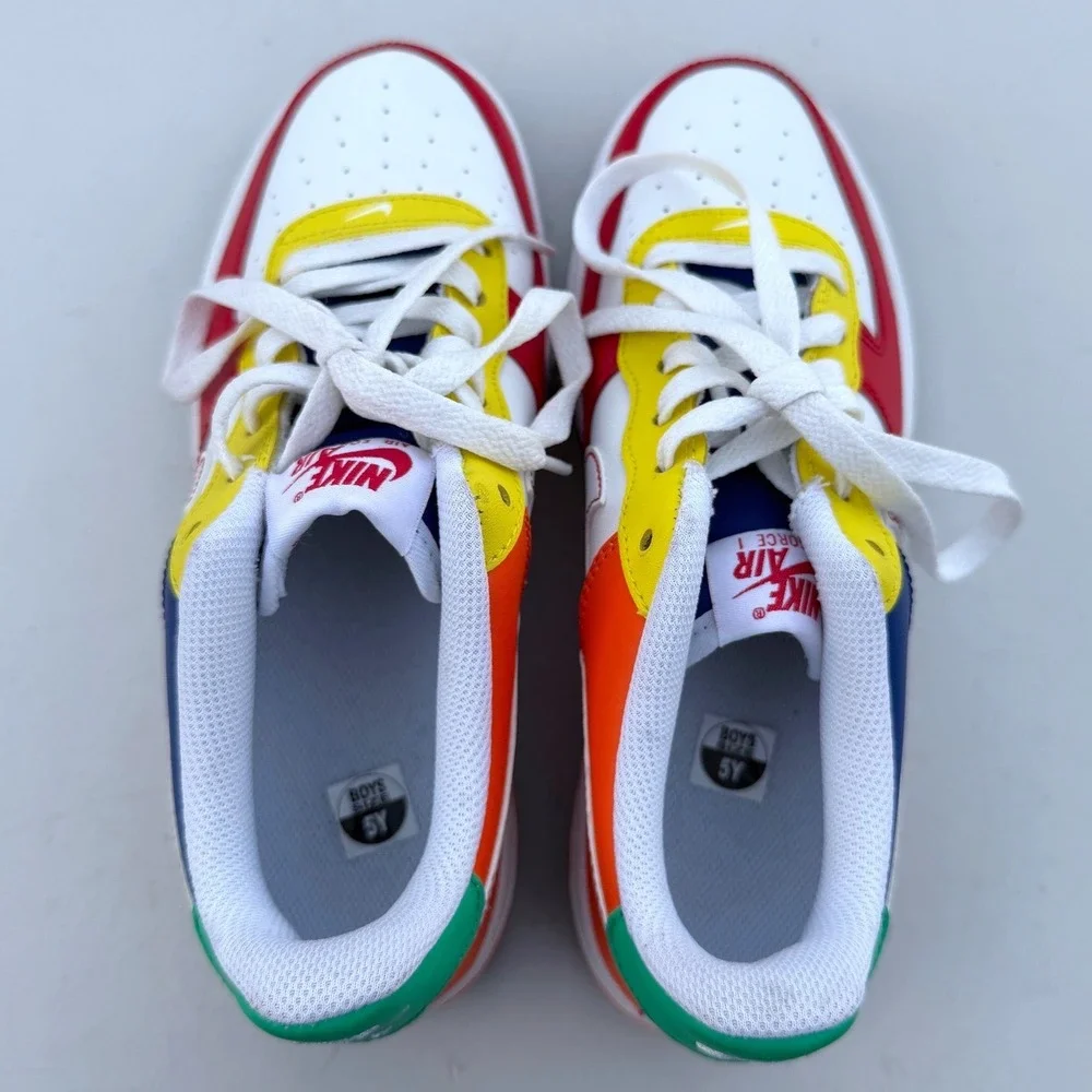 Nike Air Force 1 Low Kids 5Y Rubiks Cube Color Block Sneakers FN6980-657 New
